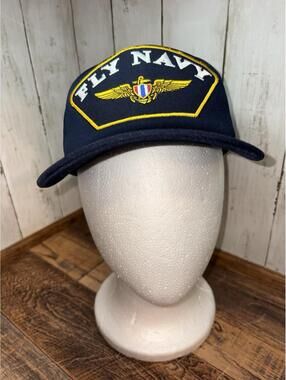 Royal Thai Navy Aviator Hat Adjustable Foam Patch Blue Cap Wings Flag Logo